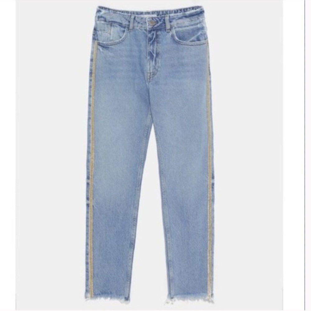 NWT ZARA Mom Fit Bling Jeans